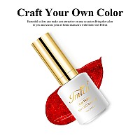 Imtiti Glitter Gel Nail Polish 05 Fl Oz Red Glitter Gel Polish Soak Off Led U V Shimmer Sparkle Nail Gel Polish Fall Winter Di