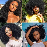 Mongolian Afro Kinky Curly Human Hair Bundles 22 22 22 Inch Afro Kinky Human Hair Bundles For Black Women 100 Unprocessed Vir