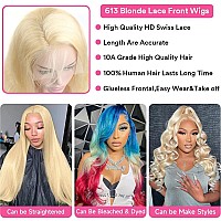 Supsyousf 36 Inch 613 Lace Front Wig Human Hair 13X4 Body Wave Blonde Lace Front Wigs Preplucked With Baby Hair 613 Hd La