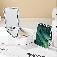 Dcdcee Pocket Mirror Small Travel Mirror With Magnification Portable Doublesided Magnifying Cosmetic Mirror For Daily Forest