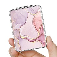 Dcdcee Pocket Mirror Small Travel Mirror With Magnification Portable Doublesided Magnifying Cosmetic Mirror For Daily Pink M