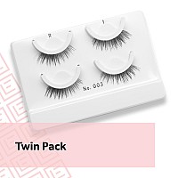 Eylure Press On Preglued False Eyelashes Light Wispy Accent Lash No 003 Twin Pack