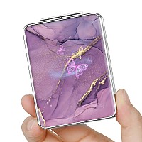 Dcdcee Pocket Mirror Small Travel Mirror With Magnification Portable Doublesided Magnifying Cosmetic Mirror For Daily Purple