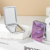 Dcdcee Pocket Mirror Small Travel Mirror With Magnification Portable Doublesided Magnifying Cosmetic Mirror For Daily Purple