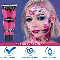 Meicoly Cream Dark Hot Pink Face Body Paint237Oz Large Tube Water Based Full Body Paint For Adults And Childrenprofessional F