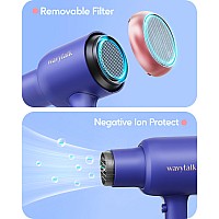 Wavytalk Professional 1875 Watt Hair Dryer Blow Dryer With Diffuser Nozzle Comb And Concentrator Negative Ions Fast Drying Light