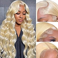 Siyusi Blonde Wig Human Hair Pre Plucked With Baby Hair 613 13X6 Lace Front Wig Human Hair 20Inch 180 Density Hd Lace Frontal W