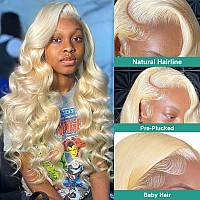 Siyusi Blonde Wig Human Hair Pre Plucked With Baby Hair 613 13X6 Lace Front Wig Human Hair 20Inch 180 Density Hd Lace Frontal W