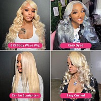 Siyusi Blonde Wig Human Hair Pre Plucked With Baby Hair 613 13X6 Lace Front Wig Human Hair 20Inch 180 Density Hd Lace Frontal W