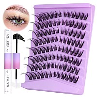 Fox Eye Lash Extension Kit Cat Eye Lash Clusters L Curl Wispy Natural Looking Diy Eyelash Extensions Kit With Bond And Seal By M