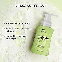 Botanic Hearth Advanced Care Hydrating Foaming Hand Soap With Castor Oil Lemon Peel Extract Peppermint Gentle Hydrating F