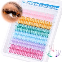 Colored Lash Extension Individuals 280 Pcs Colored Eyelashes Clusters 7 Colors Fluffy Wispy 16Mm 18Mm Colorful Eyelash Extension