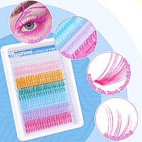 Colored Lash Extension Individuals 280 Pcs Colored Eyelashes Clusters 7 Colors Fluffy Wispy 16Mm 18Mm Colorful Eyelash Extension