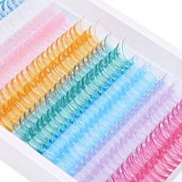 Colored Lash Extension Individuals 280 Pcs Colored Eyelashes Clusters 7 Colors Fluffy Wispy 16Mm 18Mm Colorful Eyelash Extension