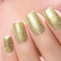 Rarjsm Glitter Gel Nail Polish Platinum Gold Metallic Light Gold Iridescent Rainbow Shimmer Flakes Gel Polish Sparkly Chunky Pig