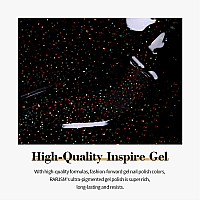 Rarjsm Gel Nail Polish Black Glitter Sparkly Chunky Iridescent Rainbow Shimmer Pigments Nail Gel Polish Soak Off Led Uv Curing R