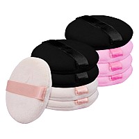 Flytianmy 9Pcs Powder Puffs 216 Inch Round Face Makeup Puff For Body Loose Powder Beauty Makeup Tool Blacknudepink