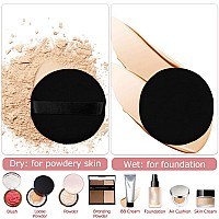 Flytianmy 9Pcs Powder Puffs 216 Inch Round Face Makeup Puff For Body Loose Powder Beauty Makeup Tool Blacknudepink