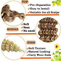 Paraglame Deep Wave Crochet Hair For Black Women 24 Inch Curly Braiding Hair 3 Packs Ocean Wave Braiding Hair Extensions Ombre B