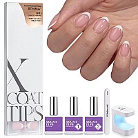 Btartboxnails Xcoattips French Nails Extra Short Almond Tips With Nail Gel French Protecing Duo Nail Lamp All In One Soft G