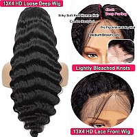 13X4 Loose Deep Wave Curly Lace Front Wigs Human Hair Pre Plucked With Baby Hair 180 Density Curly Lace Front Wig Human Hair 10