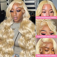 Siyusi Blonde Wig Human Hair Pre Plucked With Baby Hair 613 Lace Front Wigs Human Hair 30Inch 180 Density 13X4 Hd Lace Frontal