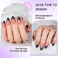 French Tip Press On Nails 240Pcs Short Almond Nail Tips With Nail Glue Nail Lamp Prebase Coat French Tips No Need To File