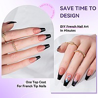 French Tip Press On Nails 240Pcs Long Square Nail Tips With Nail Gel Nail Lamp French Nails Prebase Coat French Tips No N