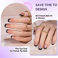 French Tip Press On Nails 240Pcs Short Square Nail Tips With Nail Glue Nail Lamp Prebase Coat French Tips No Need To File