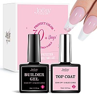 French Soft Gel Nail Tips Kit Jofay Fashion Spring Pink French Tip Press On Nails 240Pcs Medium Coffin Fake Nails Natural Pre