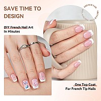 French Gel Nail Tips Kit Jofay Fashion French Tip Press On Nails 240Pcs Sping Pink Square Short Xcoat Press On Nails Prebase