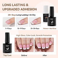 French Gel Nail Tips Kit Jofay Fashion French Tip Press On Nails 240Pcs Sping Pink Square Short Xcoat Press On Nails Prebase