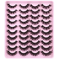 Mink Lashes Fluffy Faux Mink Eyelashes Wispy 20Mm Long D Curl Lashes Russian Cat Eye Strip Lashes Extensions Fluffy Eyelashes Pa