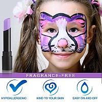 Meicoly Light Purple Face Paint Stickcream Lavender Body Paint Sticksweatproof Pale Purple Eye Black For Sports Footballbaseb