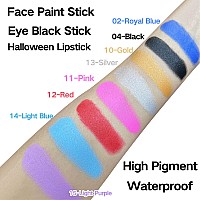 Meicoly Light Blue Face Body Paintblue Eye Black Stickpale Blue Body Paint Stick For Corpse Bride Halloween Sfx Avatar Sally M