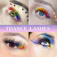 Tdance Colored Lash Extensions Classic Lash Extensions Brown Blue Red Purple Pink Green Yellow Mixed Colored Tray 007Mm Cd Cur