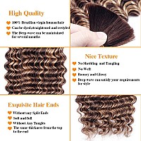 Goulus Deep Wave Bulk Human Hair For Braiding T4P427 100 Unprocessed Brazilian Virgin Human Hair Extensions Two Bundles Micr