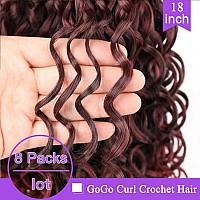 Zrq 8 Packs Curly Crochet Hair18 Inch Beach Curl Water Wave Crochet Hair Tbugnatural Deep Wave Wavy Braids Curly Crochet Hair F