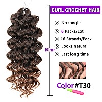 Zrq Gogo Curl Crochet Hair 10 Inch Short Curly Crochet Hair T30 For Women Natural Beach Curl Water Wave Curly Crochet Braids Hai