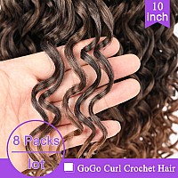 Zrq Gogo Curl Crochet Hair 10 Inch Short Curly Crochet Hair T30 For Women Natural Beach Curl Water Wave Curly Crochet Braids Hai