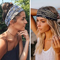 Headbands For Women Boho Elastic Hairbands For Womens Hair Non Slip Wide Thick Head Band Fashion Soft Fabric Woman Headbands Sho