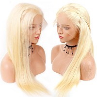 Supsyousf 36 Inch Stunning 613 Lace Front Wig Human Hair 13X4 Hd Transparent Straight Wigs 180 Density Blonde Lace Front Wig