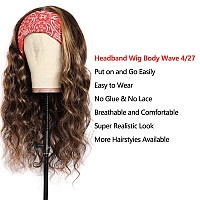 Ombre Headband Wig Human Hair Wigs For Black Women Human Hair 20 Inch Body Wave Honey Blonde Wig 427 Highlight Wear And Go Wig