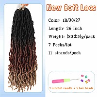 Soft Locs 26 Inch 7 Packs Ombre Crochet Hair Pre Looped Faux Locs Crochet Hair For Black Women Butterfly Locs Hair Nu Goddess Br