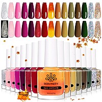 Born Pretty Nail Polish Set 15 Colors Fall Winter Nail Polish 10Ml Quick Dry Nail Polish Kit Pink Red Silver Gold Glitter Color