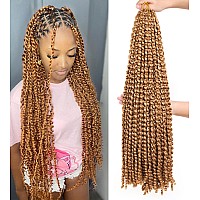 Leeven 30 Inch Blonde Water Wave Crochet Passion Twist Hair For Butterfly Locs 1 Pack Curly Passion Twist Crochet Hair For Black