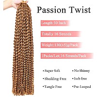 Leeven 30 Inch Blonde Water Wave Crochet Passion Twist Hair For Butterfly Locs 1 Pack Curly Passion Twist Crochet Hair For Black