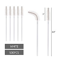 Tbestmax 500 Disposable Mascara Wands Eyelash Brush White Spoolies For Eyebrow Eye Lash Extension