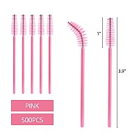 Tbestmax 500 Disposable Mascara Wands Eyelash Brush Pink Spoolies For Eyebrow Eye Lash Extension