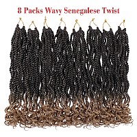 Leeven 24 Inch Senegalese Twist Crochet Hair 8 Packs Ombre Honey Blonde Long Wavy Crochet Twist Pre Looped Small Hanava Twist Wi